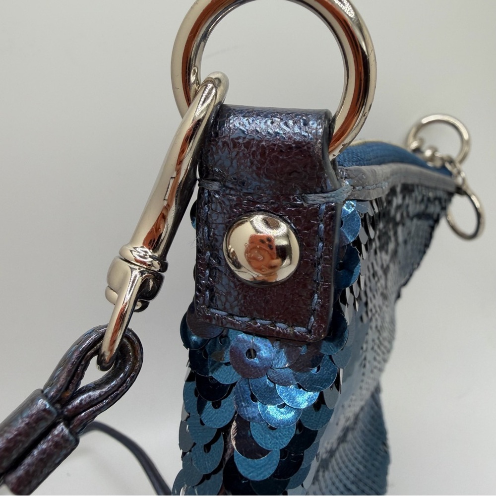 Vintage Coach Poppy Blue Sequin Crossbody Bag | Y2K Era - Picture 4 of 9